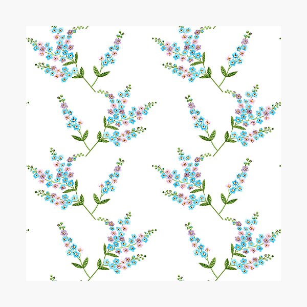 Item preview, forget me not flowers watercolor hand drawn seamless pattern designed and sold by linagaiaart.
