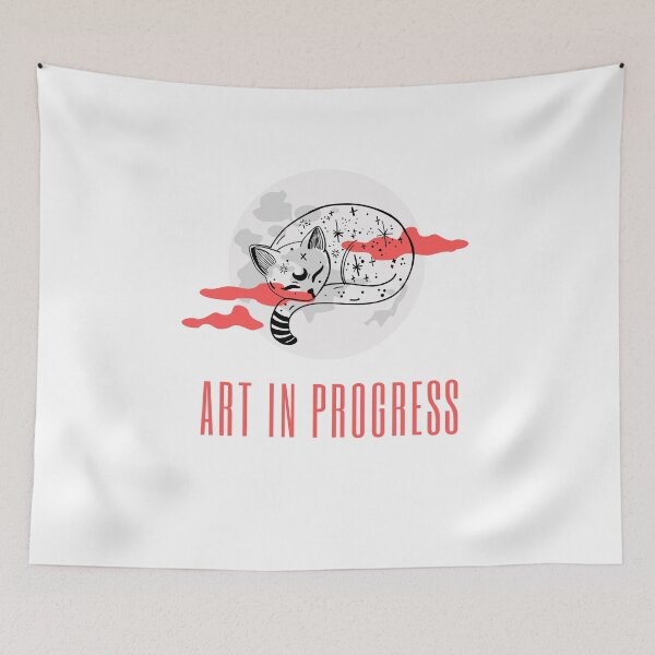 Item preview, Art in Progress Cat & Moon Coral Light designed and sold by Sershni.