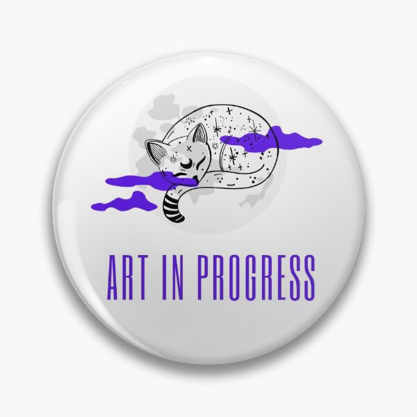 Item preview, Art in Progress Cat & Moon Purple Light designed and sold by Sershni.
