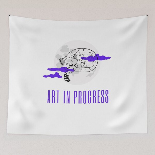 Item preview, Art in Progress Cat & Moon Purple Light designed and sold by Sershni.