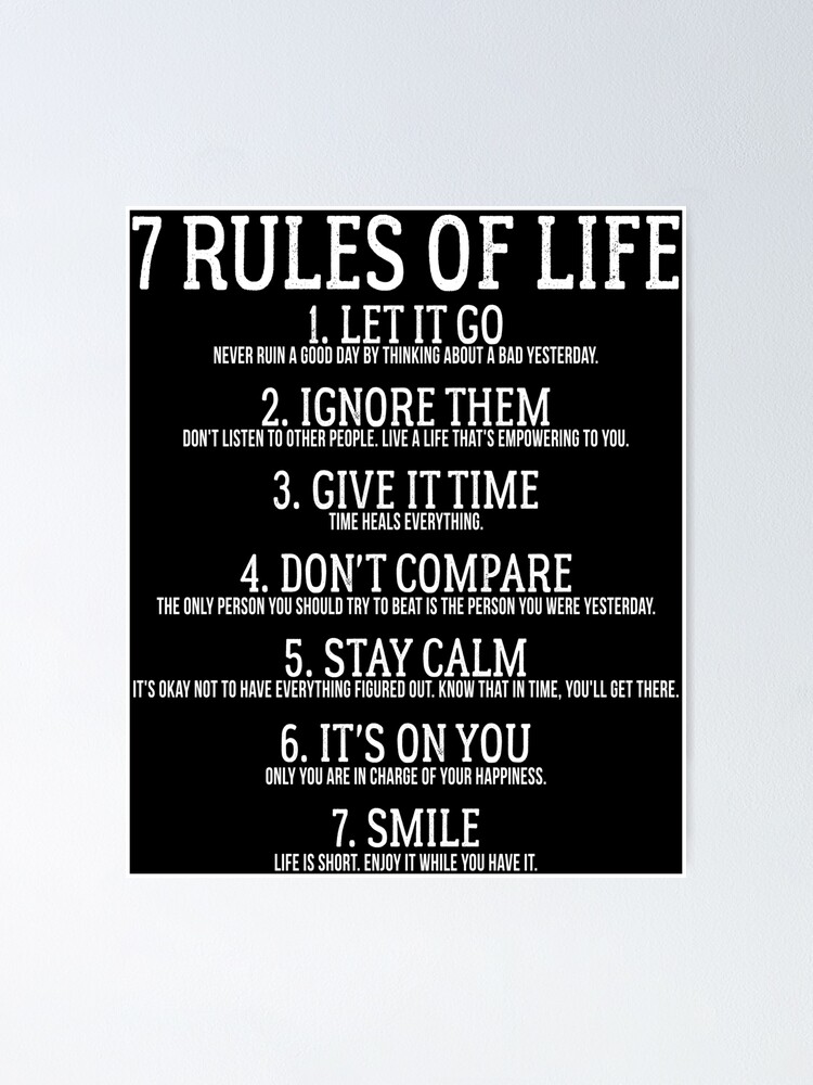 Quotes About Life 7 Rules of Life Poster Popular Printables 