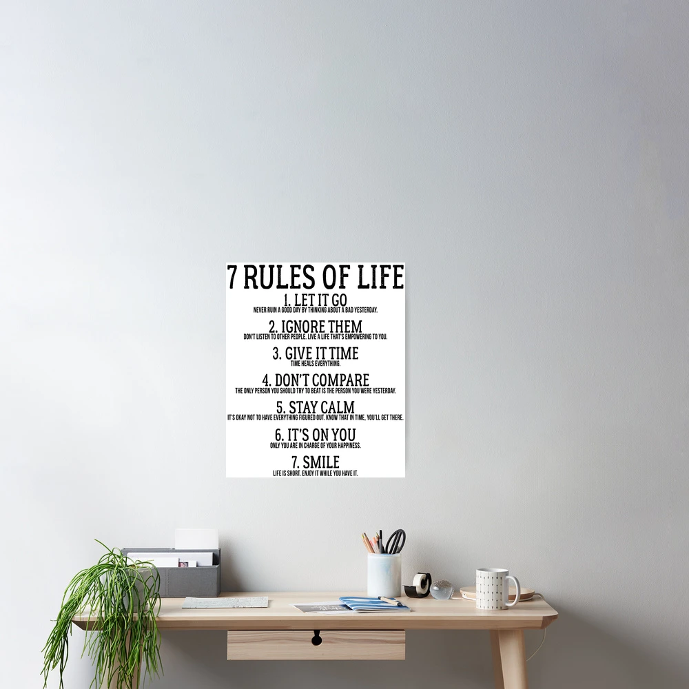 Inspirational Quotes Desk Decor Gifts For Women Best Friend 7 Rules of Life