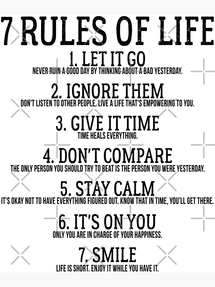 Inspirational Quotes Desk Decor Gifts For Women Best Friend 7 Rules of Life
