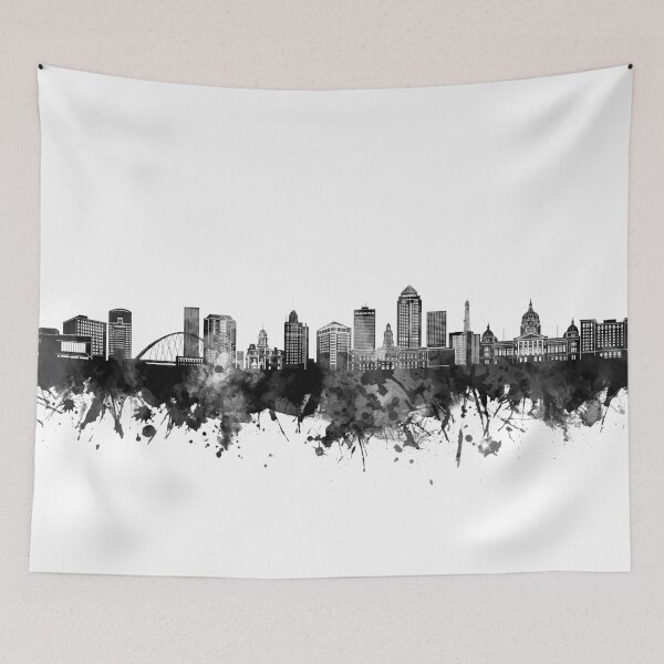 Item preview, des moines skyline bw designed and sold by BekimART2.