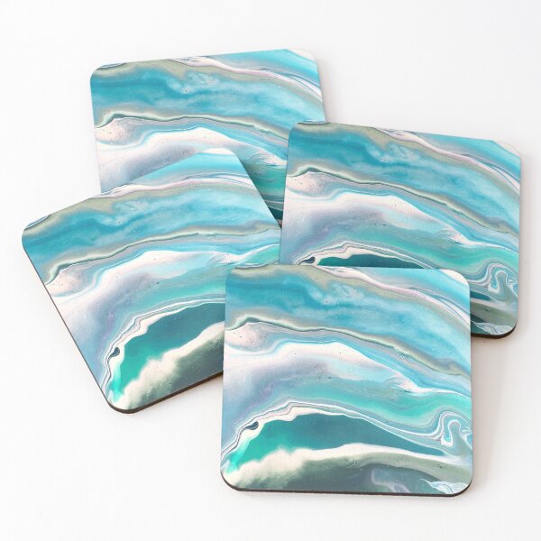Aperçu de l'œuvre Fluid Art Soft Blue Waves créée et vendue par Felicity Osborne.