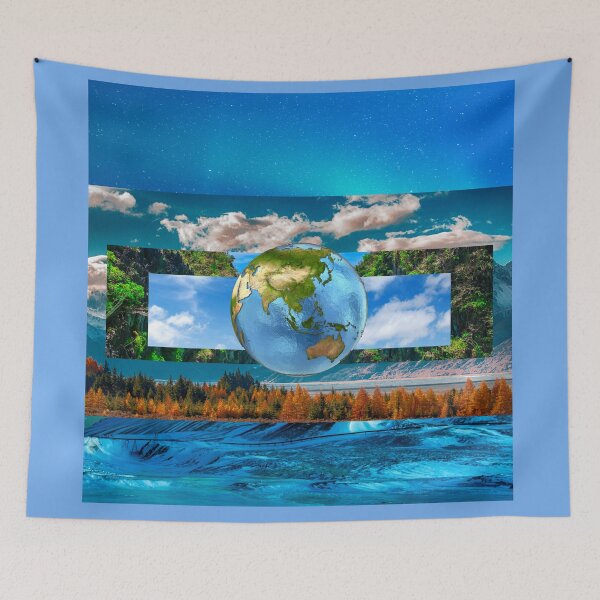 Item preview, Earth - Abstract Geometrical Shapes Blue Sky, Landscapes and Earth Globe designed and sold by silviaol.