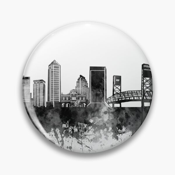 Item preview, jacksonville skyline bw designed and sold by BekimART2.