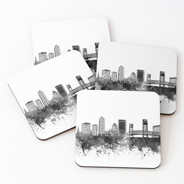 Item preview, jacksonville skyline bw designed and sold by BekimART2.