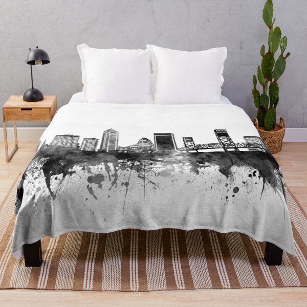 Item preview, jacksonville skyline bw designed and sold by BekimART2.