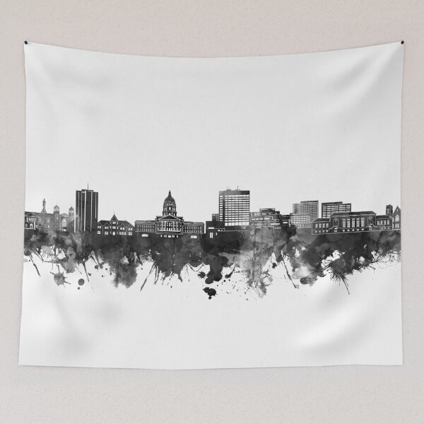 Item preview, topeka skyline bw designed and sold by BekimART2.
