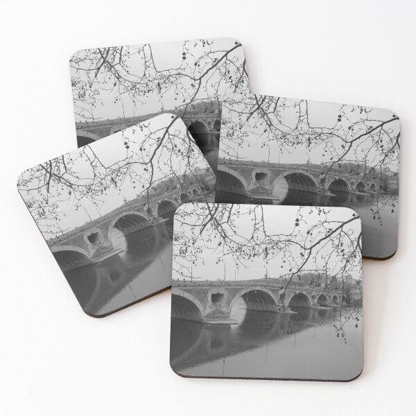 Item preview, Black and white, Pont-Neuf bridge over the Garonne river in Toulouse  designed and sold by Ann Biddlecombe.