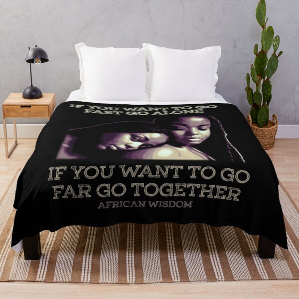 Item preview, If You Want to Go Fast Go Alone, Motivational African Proverb, Friendship,  African Pattern, Africa Gift designed and sold by Proverbial Wisdom Design.