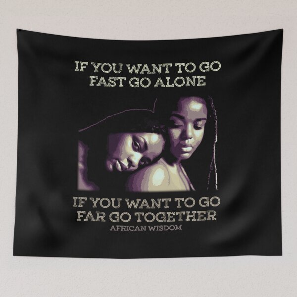 Item preview, If You Want to Go Fast Go Alone, Motivational African Proverb, Friendship,  African Pattern, Africa Gift designed and sold by Proverbial Wisdom Design.
