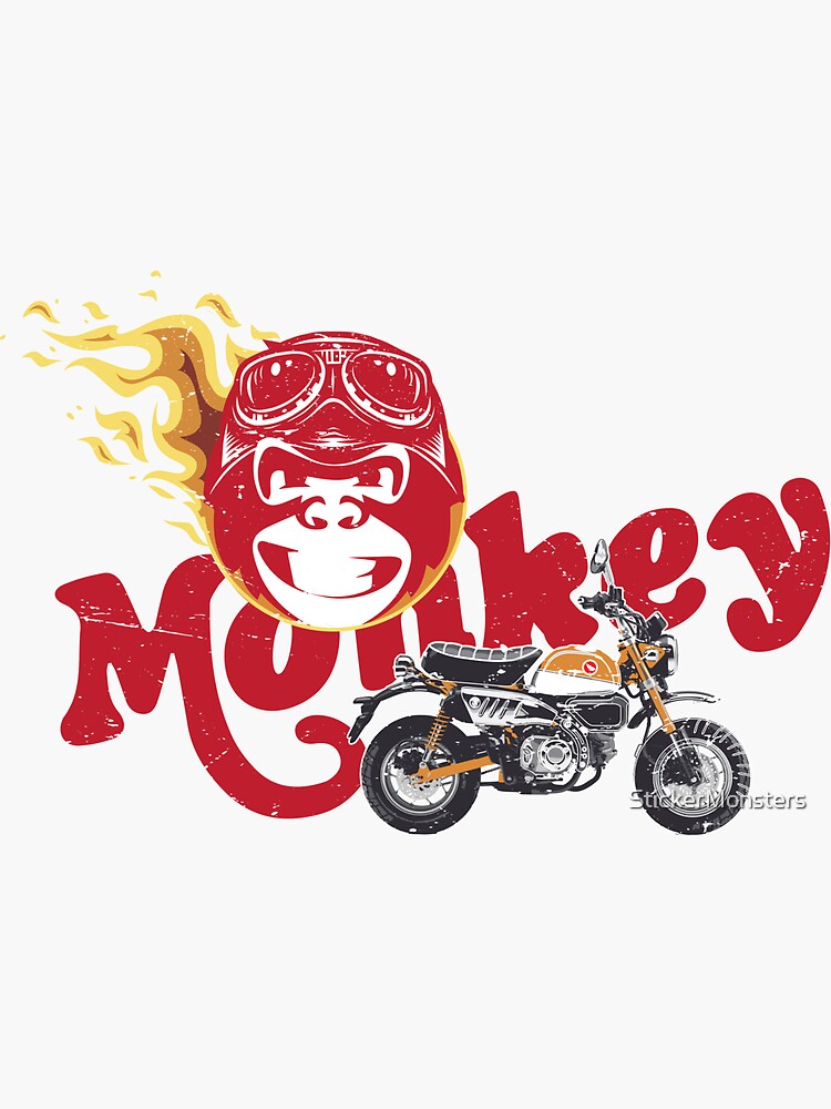 "Sticker Monkey Bike" Sticker for Sale by StickerMonsters Redbubble