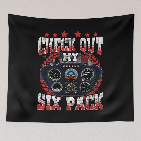 Item preview, Airplane Pilot Check Out My Six Pack License Pun designed and sold by perfectpresents.