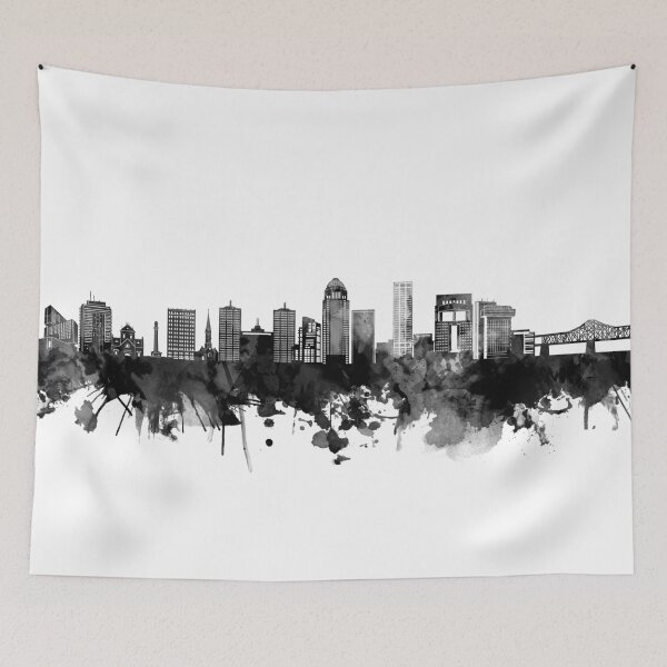 Item preview, louisville skyline bw designed and sold by BekimART2.