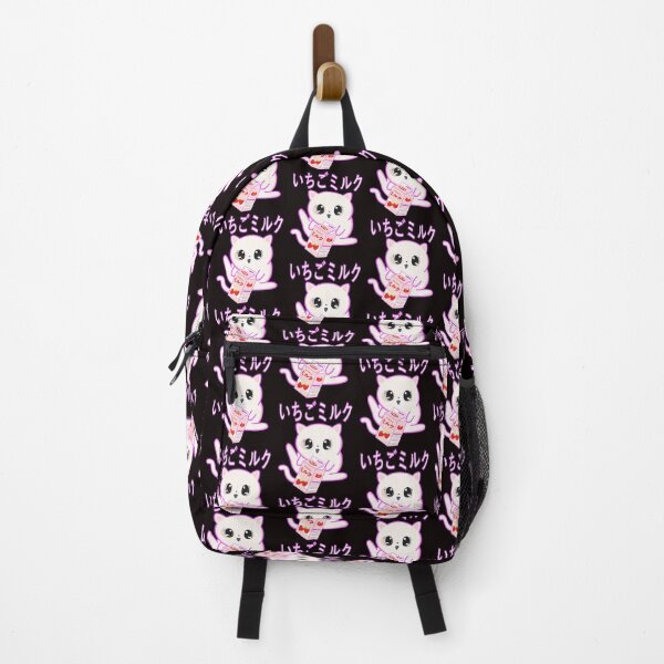 Item preview, Strawberry Milk Carton Pastel Goth Japanese Kawaii Cute Cat designed and sold by MyFreakyWorld.
