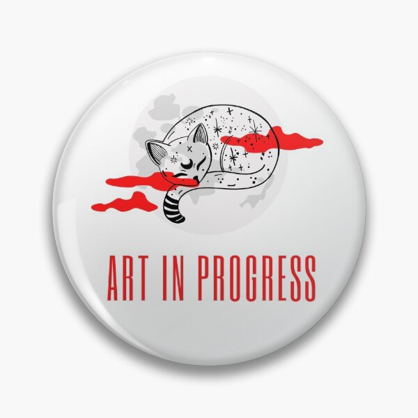Item preview, Art in Progress Cat & Moon Red Light designed and sold by Sershni.