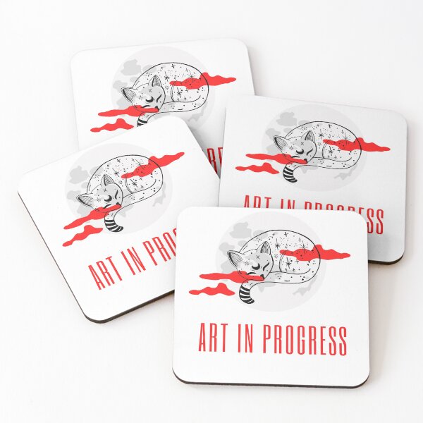 Item preview, Art in Progress Cat & Moon Red Light designed and sold by Sershni.