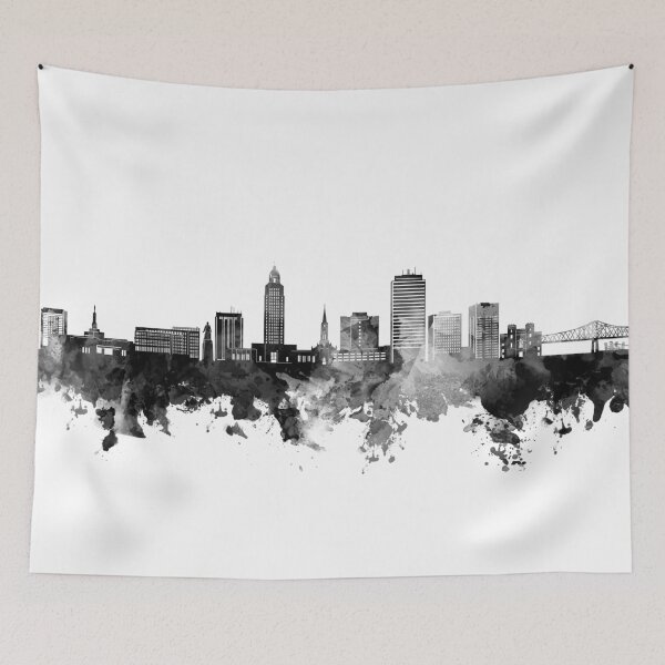 Item preview, baton rouge skyline bw designed and sold by BekimART2.