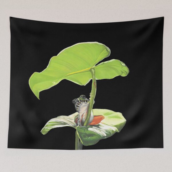 Item preview, New Dawn Frog art black background designed and sold by IslesArt.
