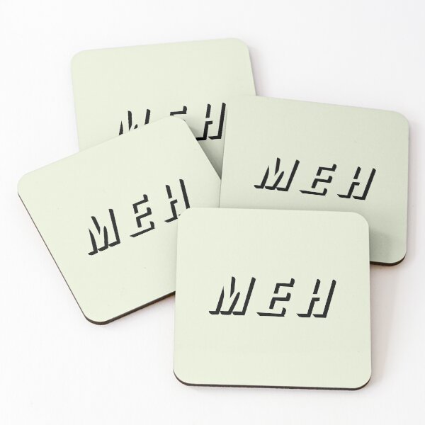 Item preview, MEH word text relief italic (black) designed and sold by SolidEarthArt.
