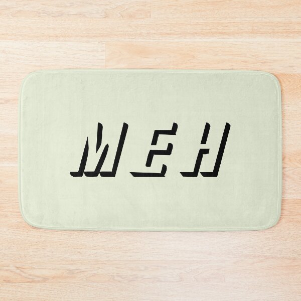Item preview, MEH word text relief italic (black) designed and sold by SolidEarthArt.