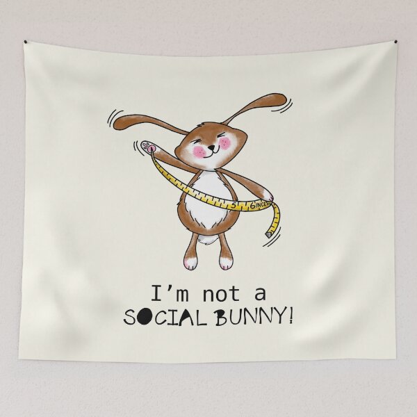 Item preview, Not a social bunny, social distancing, pun, Easter bunny, lockdown Easter designed and sold by Melanie-Palmer.
