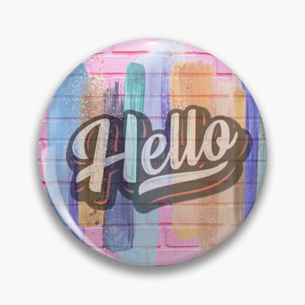 Item preview, Graffiti Hello on a pink brick wall designed and sold by Ninaeva.