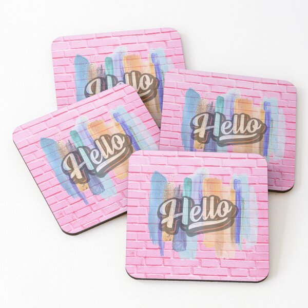 Item preview, Graffiti Hello on a pink brick wall designed and sold by Ninaeva.