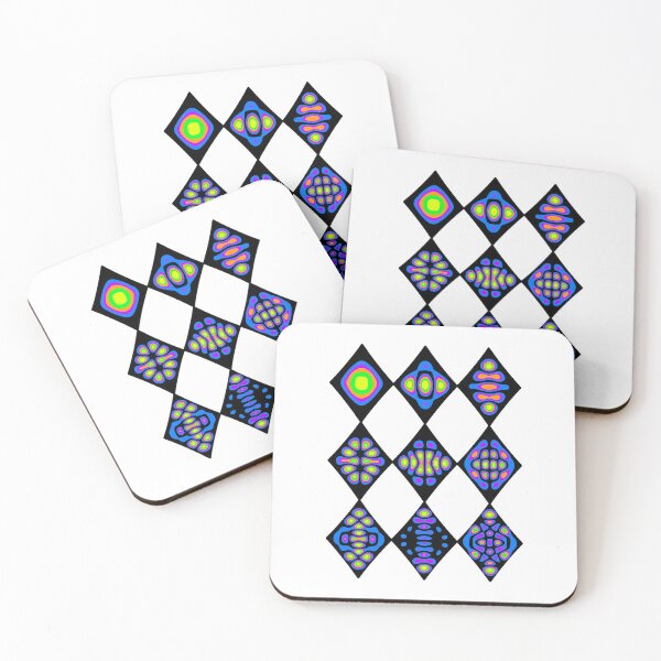 Item preview, Vibrant grid of diamonds filled with quantum probability distribution patterns designed and sold by dhudsmith.