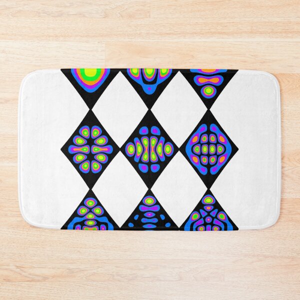 Item preview, Vibrant grid of diamonds filled with quantum probability distribution patterns designed and sold by dhudsmith.