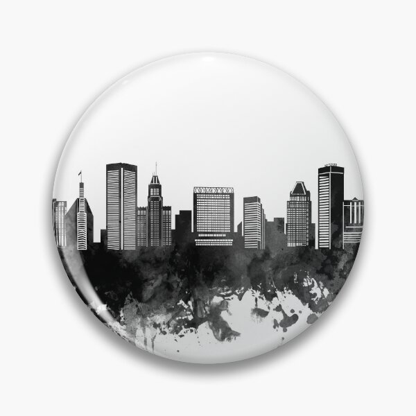 Item preview, baltimore skyline bw designed and sold by BekimART2.