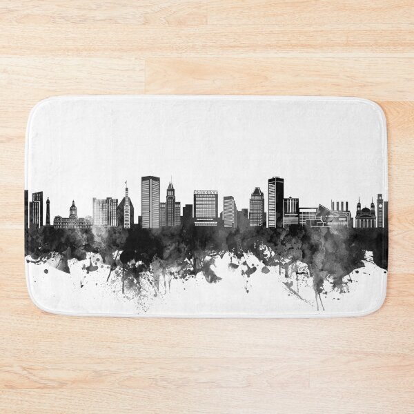 Item preview, baltimore skyline bw designed and sold by BekimART2.