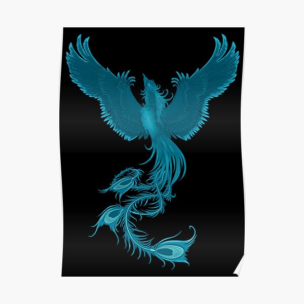 A full body dynamic shot of a light blue Phoenix with blue flames in a  white background Generative AI Stock Illustration  Adobe Stock