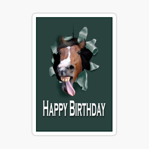 Happy Horse Birthday Card Sticker