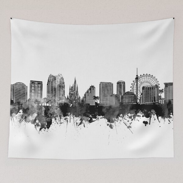 Item preview, orlando skyline bw designed and sold by BekimART2.