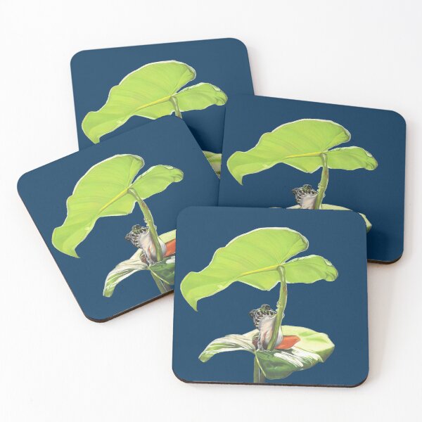 Item preview, New Dawn Frog art blue background designed and sold by IslesArt.