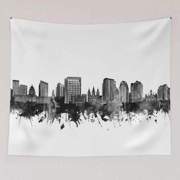 Item preview, salt lake city skyline bw designed and sold by BekimART2.