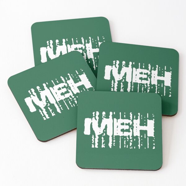 Item preview, MEH word text streaks (white) designed and sold by SolidEarthArt.