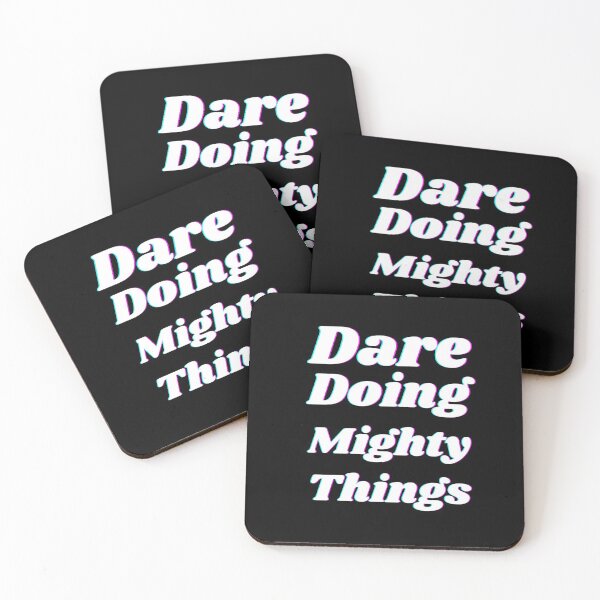 Item preview, Dare doing mighty things in white text with a glitch designed and sold by AnnaBBS.