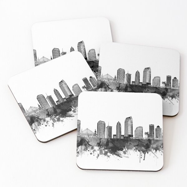 Item preview, tampa skyline bw designed and sold by BekimART2.