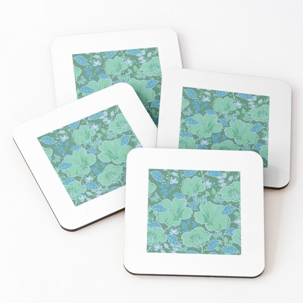 Item preview, Green Blue Flowers Pattern designed and sold by Pavnud.