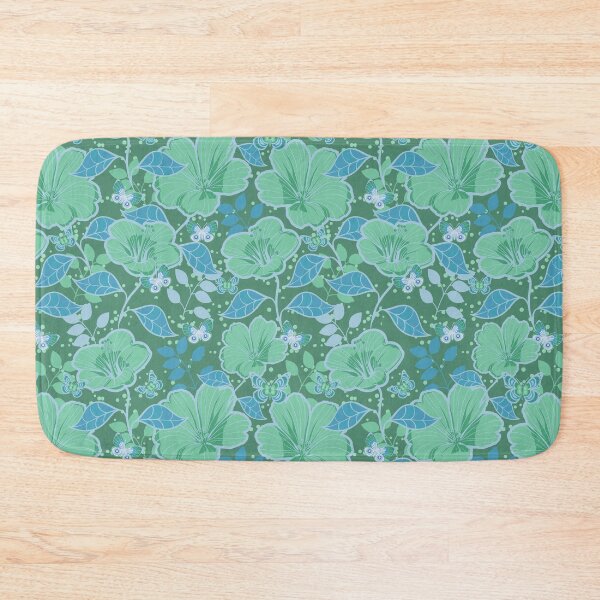 Item preview, Green Blue Flowers Pattern designed and sold by Pavnud.