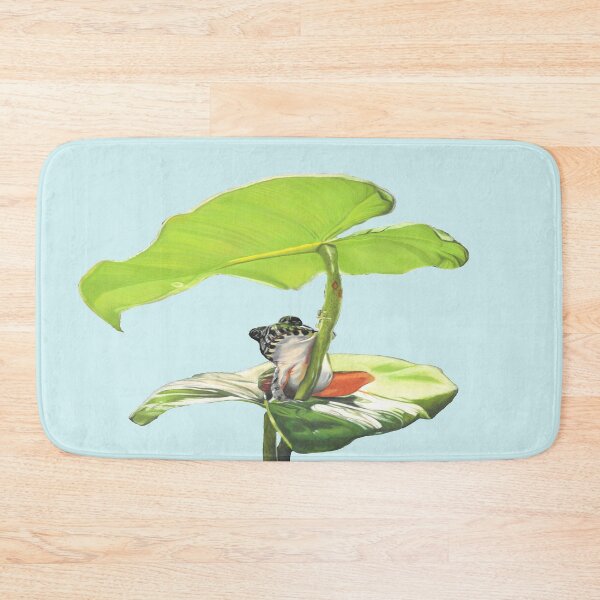 Item preview, New Dawn Frog art light blue background designed and sold by IslesArt.