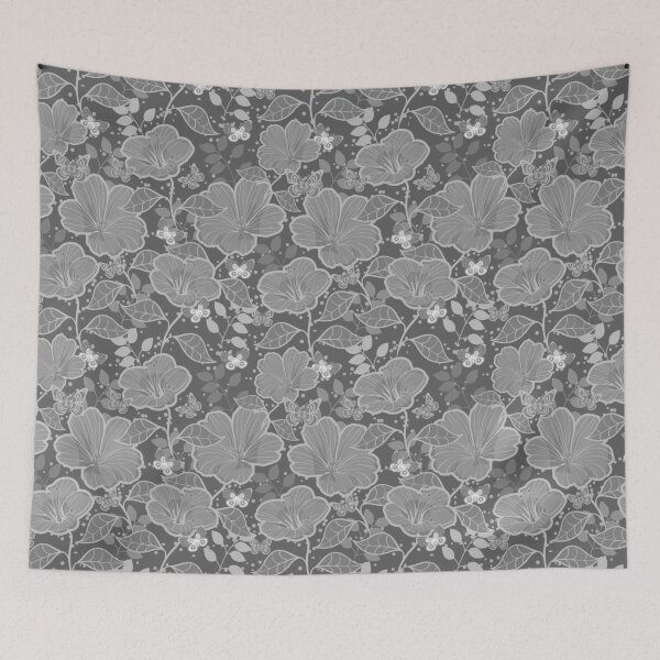 Item preview, Gray Flowers Pattern designed and sold by Pavnud.