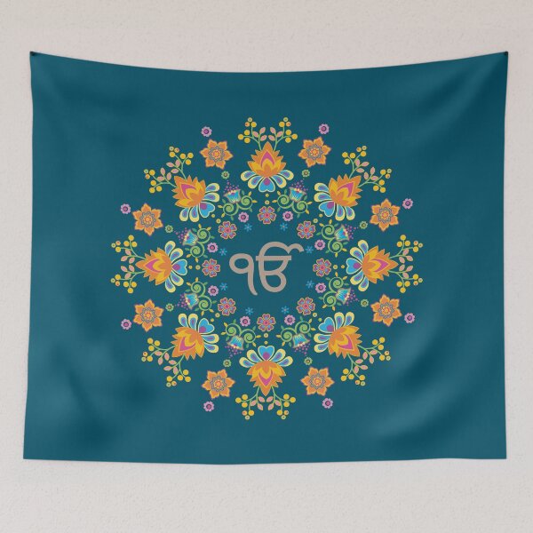 Item preview, Ek Onkar Floral Mandala designed and sold by mindikr.