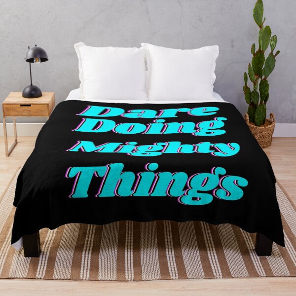 Item preview, Dare doing mighty things in turquoise text with a glitch designed and sold by AnnaBBS.