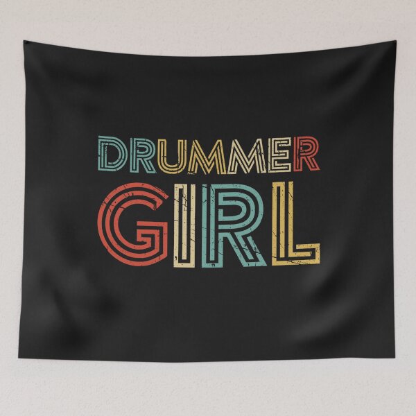 Item preview, Drummer Girl Retro Vintage Drumming Musician Percussionist designed and sold by SharonBender.