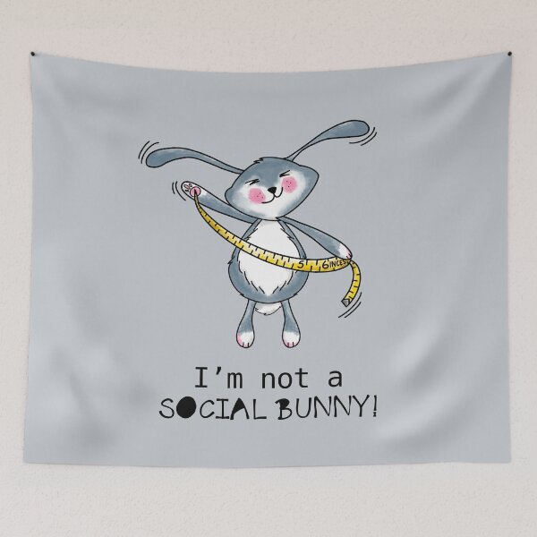 Item preview, Not a social bunny, social distancing, pun, Easter bunny, lockdown Easter designed and sold by Melanie-Palmer.